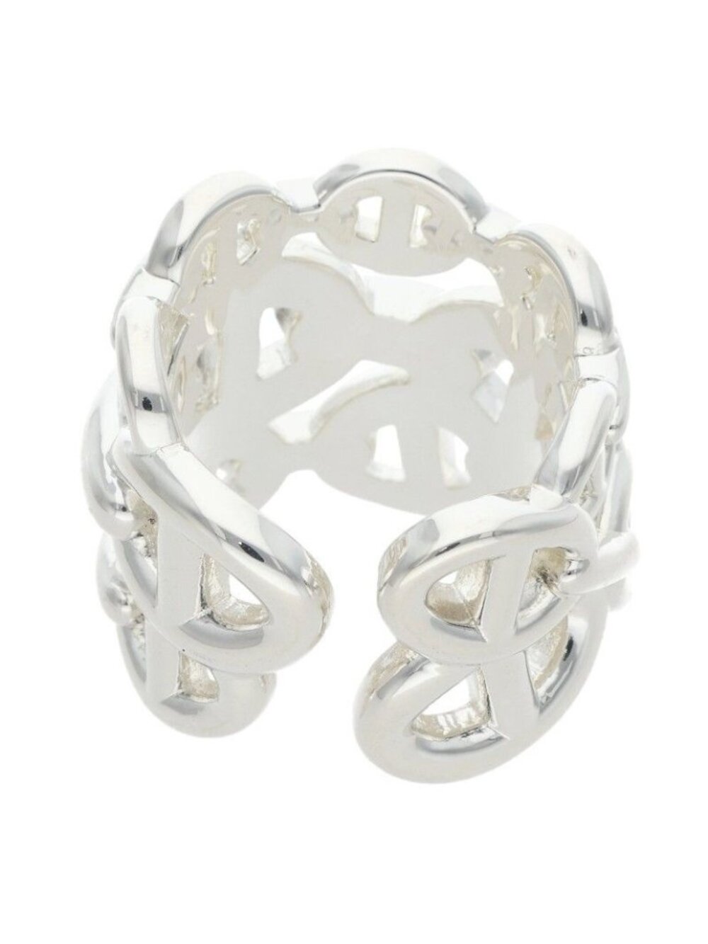 Hermes Chaine D'ancre Enchainee GM Silver Ring
